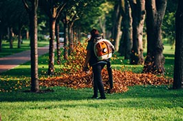 ramassage de feuille en entretien de jardin